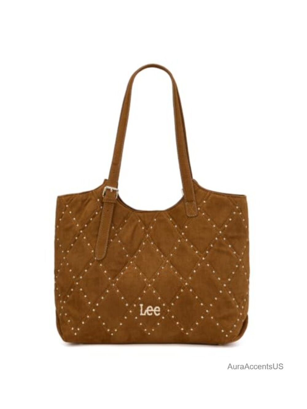 Large Faux Suede Tote Bag with Adjustable Strap, 3 Compartments, Magnetic